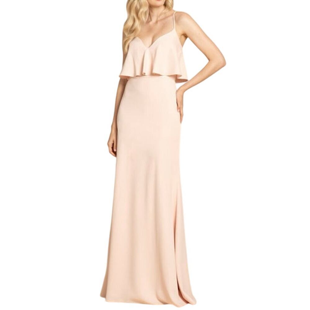 HAYLEY PAIGE OCCASIONS Formal Bridesmaid Dress Gown 5956-DL Pink Frose Sz 10 NWT